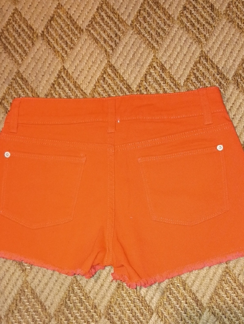 No Boundaries Red Denim Cutoff Shorts - Picture 2 of 2